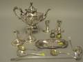 Thirteen Silver Plated and Sterling Silver Table and Flatware Items