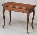 Victorian Carved Rosewood and Rosewood Veneer Card Table