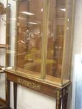 Louis XVI Style Brass and Glass Vitrine on Gilt Gesso and Mahogany Stand