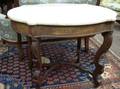 Rococo Revival White Marble Turtletop Walnut Center Table