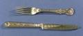 George III Paul Storr Goldwashed Silver Fruit Fork and Knife