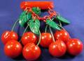 Bakelite Cherry Bar Pin