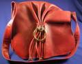 Wine Leather Brass and Enamel Shoulder Bag Gucci