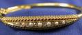 15kt Gold Diamond and Seed Pearl Bangle Bracelet