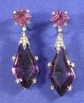 Antique Amethyst and Diamond Earpendants