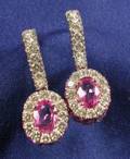 18kt White Gold Pink Sapphire and Diamond Earpendants