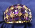 18kt Gold Amethyst and Diamond Ring