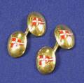 18kt Gold and Enamel Flag Cuff Links