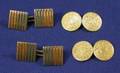Two Pairs of 14kt Gold Double Cuff Links