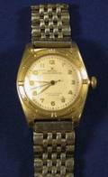 Gentlemans 14kt Gold and Stainless Steel Bubble Back Wristwatch Rolex