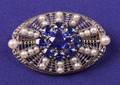 Platinum Sapphire and Seed Pearl Pin Tiffany  Co