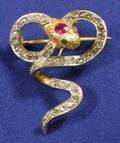 Antique Diamond and Ruby Pin