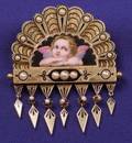 Victorian 18kt Gold Enamel and Seed Pearl Brooch