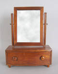 Sheraton style mahogany shaving mirror