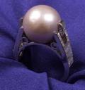 Platinum Natural Pearl and Diamond Ring Boucheron