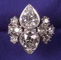Platinum and Diamond Twinstone Ring