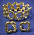 18kt Gold Bracelet and Earclips Van Cleef  Arpels