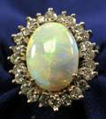 18kt White Gold Opal and Diamond Ring