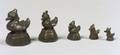 Five Burmese Bronze Chicken Weights