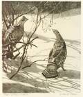 Aiden Lassell Ripley American 18961969 Lot of Two Etchings Ruffed Grouse in Winter