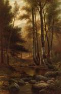 Benjamin Champney American 18171907 Landscape View with Birch Trees