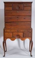 Queen Anne Cherry Carved High Chest
