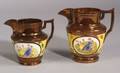 Two Copper Lustre Glazed Earthenware Jugs
