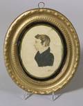American School 19th Century Miniature Profile Portrait of a Gentleman