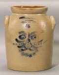 Rare Cobalt Decorated Salt Glazed Stoneware Jar