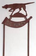 Painted Sheet Iron Sign with Hunting Dog and Bugle