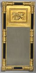 Classical Gilt Gesso and Black Painted Split Baluster Mirror