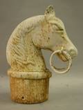White Painted Cast Iron HorseHead Hitching Post Finial