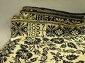 1857 Blue and White Woven Jacquard Cotton Coverlet
