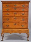 Queen Anne Tiger Maple Chest on Frame