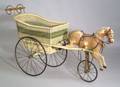 Childs Horse and Wicker Doll Carriage