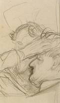 Edgar Degas French 18341917 Profils dHommesA Study for Au Cafe de Chateaudun
