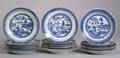 Eighteen Small Canton Porcelain Plates