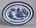 Oval Blue and White Nanking Porcelain Platter
