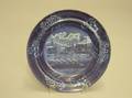 Clews Blue and White Landing of Gen LaFayette at Castle Garden New York Transfer Decorated Staffordshire Plate