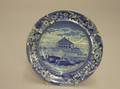 English Blue and White Nahant Hotel Near Boston Transfer Decorated Staffordshire Plate