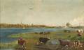 American School 19th Century Shoreline with Cows