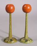 Pair of Painted Wig Stands
