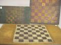 Three Polychrome Painted Wooden Game Boards