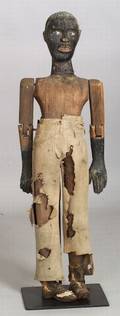 Folk Art Carved Wooden Figure of a Black Man