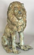 Molded Copper Lion Figure