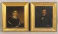 American School 19th Century Pair of Portraits of a Lady and a Gentleman