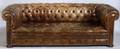 Edwardianstyle Tufted Brown Leather Chesterfield Sofa