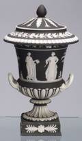 Wedgwood Black Jasper Dip Vase and Cover