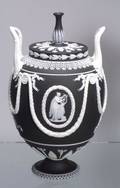 Wedgwood Black Jasper Dip Vase and Cover