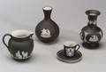 Four Miniature Wedgwood Black Jasper Dip Items